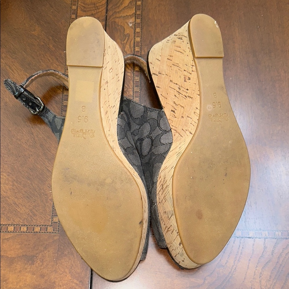 Coach Black Slingback Heels with Peep Toe - Picture 5 of 6